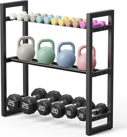 3-Tier Dumbbell Rack Weight Stand Only Home Gym Storage Up to 390Lb