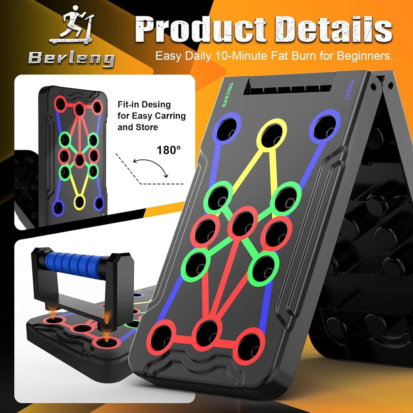 36-in-1 Foldable Push-Up Board Home Gym Portable Strength Training