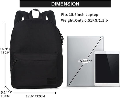 Adult Backpack with Charging Port (Black)